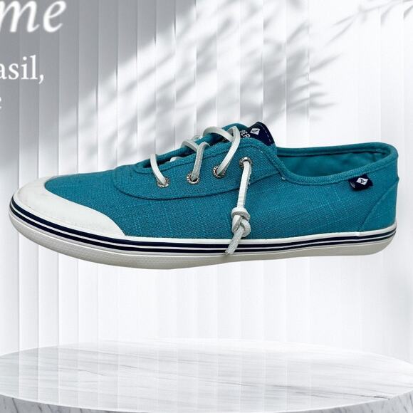 Sperry Lounge 2 Top-Sider Linen Comfort Style Sneakers Womens 9 Blue :: K.4.5 - Picture 1 of 13